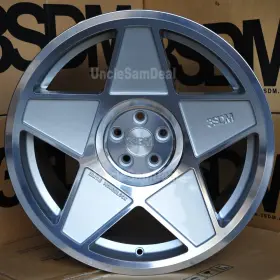 S16905100sh00520 3sdm 0.05 16 Inch 16x9 5x100 20 Offset Machine Silver 5 Spokes Star Sport Wheels Set