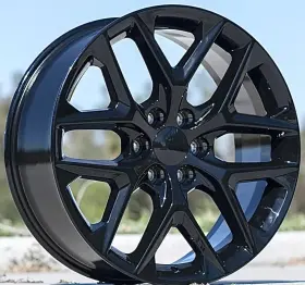 Apgm822906139724gb Aftermarket 22 Inch Snowflake Ii Gloss Black Wheels Rims Chevy Gmc Tahoe Yukon Silverado Z71 Rst