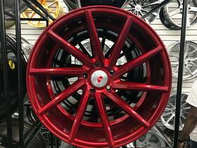 Aftermarket Products W013-rdml-rc1985.35.5.114-ax 19 Inch Wheels 19x9.5 35 5x114.3 Tuner Red Rims Set 4 For Accord Lexus Kia