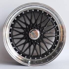 Aftermarket Products W883-bml S1890.35.5.113.120-a 18x9 35 5x114.3/5x120 Wheels Black Machined Lip Rs Mesh Style 18 Inch Rims Set 4