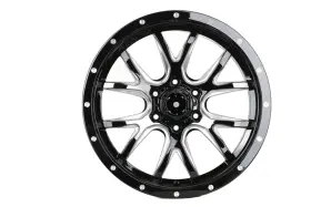 Mil2090.15.6.139-a Aftermarket W926-gb Gloss Black Milled Offroad Rims 20x9 6x139.7 Et15 Fits Hilux 4runner Canyon