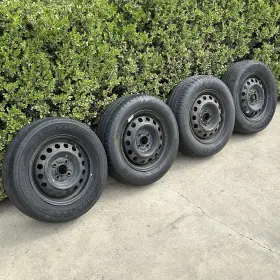 4-5215 Alcar 4 Mitsubishi Mirage De G4 Es Se Gt Black Steel Wheels Rims Tires 14x4.5 4x100