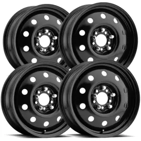 7066016c Allied Wheel Components Set Of 4 Awc 70 Steel 16x6.5 5x100 48mm Black Wheels Rims 16 Inch