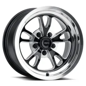 149-5173bmpl-25-1n American Muscle Wheels 149 15x10 -25 Black Milled Polished 5x127 5x5 Qty 1