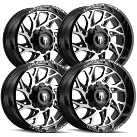 At1913-2237bm-44 American Truxx 4 Destiny 20x12 6x135/6x5.5 Inch -44mm Black/machined Wheels Rims