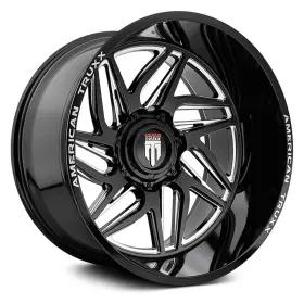 At1917-22281m American Truxx At1917 Goliath Wheels 22x12 -44 8x165.1 Black Rims Set Of 4