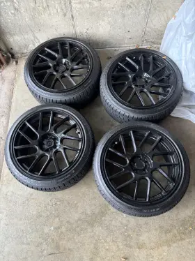 Art1051885510035gb Anovia Set 4 Elder Gloss Black Wheels 18x8.5x18 35 With Falken Tires Free Ship