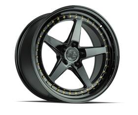 Aodhan Wheels Ds51885511435gb Aodhans Ds05 18x8.5 5x114.3 Offset 35 Hb 73.1 Gloss Black W /gold Rivets