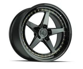 Ds51885511435gb Aodhan Wheels Aodhans Ds05 18x8.5 5x114.3 Offset 35 Hb 73.1 Gloss Black W /gold Rivets