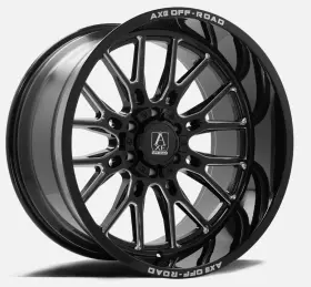 20108165-19atlbm Axe 4 New 20x10 Off Road Atlas Black Milled Wheels 8x6.5 Ram Gmc Chevy 8x165.1