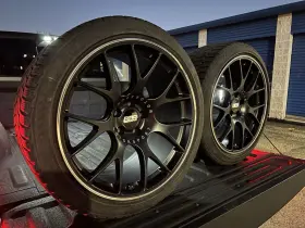 X0361194 Bbs 4 Ch-r Wheels For Nissan Gt-r 20x9.5 20x10.5 Black With Polished Lip 5x114.3 Mm