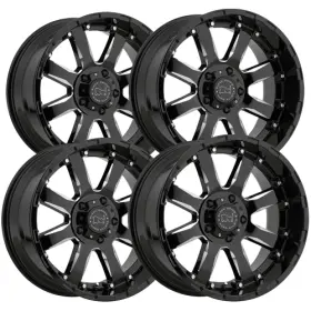 1790sra-25127b78 Black Rhino Set Of 4 Sierra 17x9 5x5 Inch -12mm Black/milled Wheels Rims 17