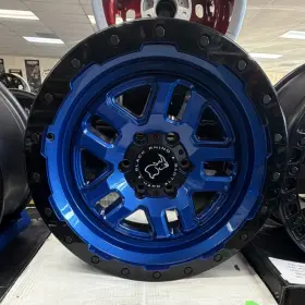 1885btw126135b87 Black Rhino Barstow 18x9.5 12 Blue With Wheels Set Of 4 New 6x135