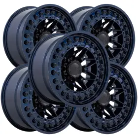 Br008lx17906812n Black Rhino Set Of 5 Alpha 17x9 6x5.5 Inch -12mm Blue Wheels Rims 17