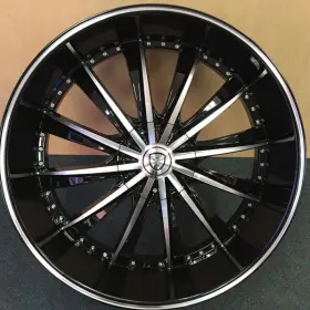 B192261b Borghini 22 Inch B19 Wheel 22x9 30 6x127 6x139.7 Black Machined Rim Last