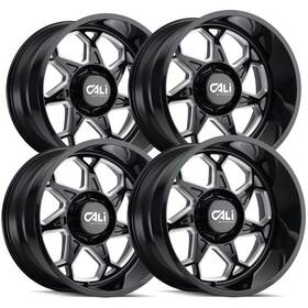 Cali Off-road 9111-2283bm Set-4 Off-road 9111 Sevenfold 20x12 6x5.5 Inch -51mm Black/milled Wheels Rims
