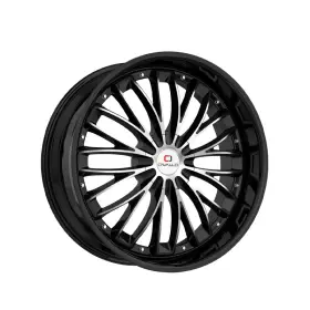 Clv-42228551143120 Cavallo 38bm 1 X Clv-42 Gloss Black And Machined 22x8.5 5x114.3/5x120 74.1 Hub 38