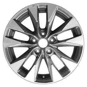 Cci Alynn027u35 For Nissan Sentra 15-18 Alloy Factory Wheel 5 V-spoke Machined And Dark Bluish