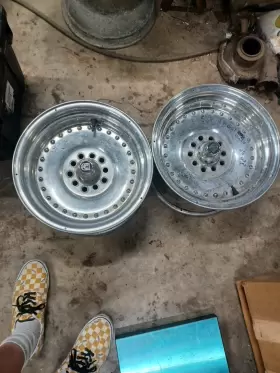 15035 Centerline Pair 15x8.5 Auto Drag Polished Dual Bolt Pattern Gm Ford Mopar