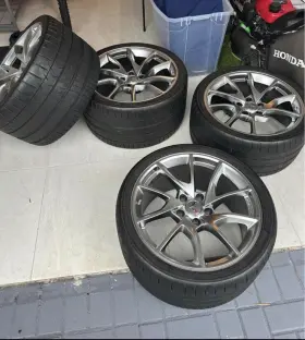 11835-1001 Chevrolet C7 2015-2019 Corvette Nickel Pearl Blade Tires Rims Wheels 19x10/20x12