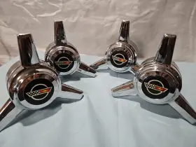 2958227 Chevrolet Corvette Chrome Black Original Logo Center Cap Che125 Set Of 4