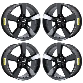 5443-5445 Chevrolet 20 Inch Camaro Black Pvd Chrome Wheels Rims Factory Oem Set 5443 5445