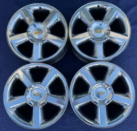 560-05308 Chevrolet 4 20 Inch Chevy Silverado 1500 Factory Oem Polished Wheels 20x8.5 Rims 5308 5453