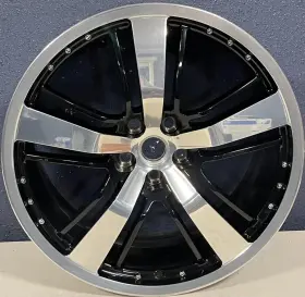 560-05470 Chevrolet Camaro 10-14 21x9.5 Rear 5 Triple Spoke Machined Black Vzn 5470