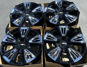 Aly96951 Chevrolet 84434523 22 Inch Chevy Tahoe Silverado Gloss Black Wheels Oem Rims Factory