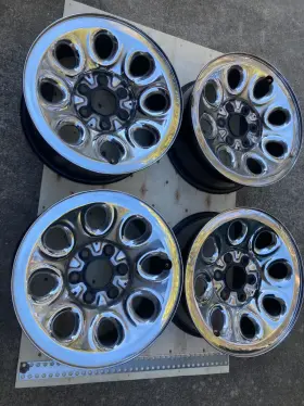 C6338 Chevrolet Chevy Silverado 1500 New Style 17 Inch Steel Chrome Wheel Riim 8 Hole 6 Lug