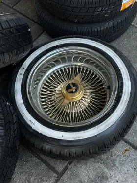 105511407 Dayton Wire Wheel Set 14 X 7 With 175/70/14 Tires Plus 2 New Extra
