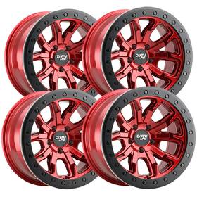 Dirty Life 9303-7973r12 Set Of 4 9303 Dt-1 17x9 5x5 Inch -12mm Candy Red Wheels Rims 17