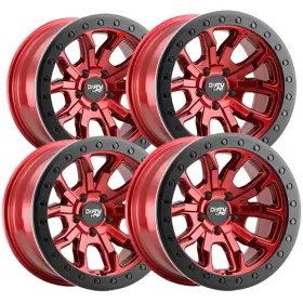 9303-7973r12 Dirty Life Set Of 4 9303 Dt-1 17x9 5x5 Inch -12mm Candy Red Wheels Rims 17