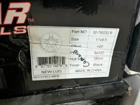 92-795252b Drag 17 9.5 92 Star Bracket Racer Gm Gloss Black - Camaro Pair