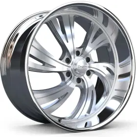 658bs Dropstars Pair Of Dropstar 22x9 6x139.7/5.5 Gloss Silver With Brushed Face And Polish Lip