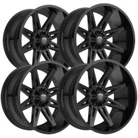 304b-2096800 Edge Off-road Set Of 4 304b 20x9 6x135/6x5.5 Inch 0mm Gloss Black Wheels Rims