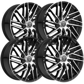 Edge Street 355mb-7751440 Set Of 4 355mb 17x7.5 5x108/5x4.5 40mm Black/machined Wheels Rims
