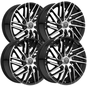 355mb-7751440 Edge Street Set Of 4 355mb 17x7.5 5x108/5x4.5 40mm Black/machined Wheels Rims