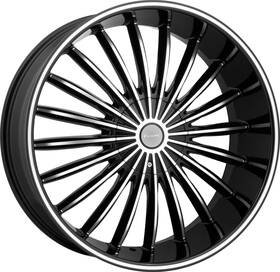 Elure Elr034-24914b 22 Inch Black Machined Velocity V11 5x108 5x114.3 38 Wheels Rims 034