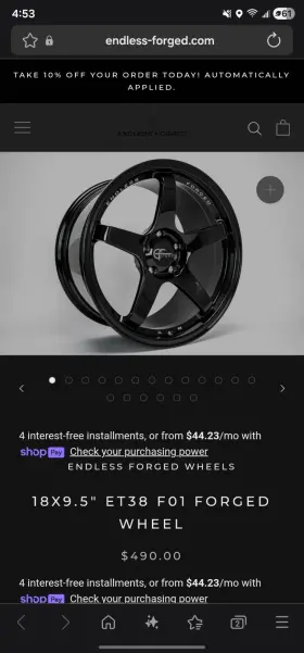 F01-89565-38-mbk Endless Forged Aluminum Rims 18 X 9.5 With Tires