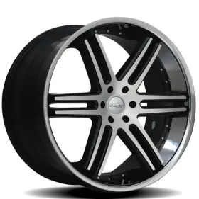 Ari24950z515dbmbm0 Estrella Luxury Aries 24x9.5 5x139.7 Gloss Black Machine Rims Wheel