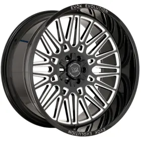 Ev502-241287-44bml-2043 Evok 24x12 -44 Black And Milled Ev502 8x170 Wheels Rims