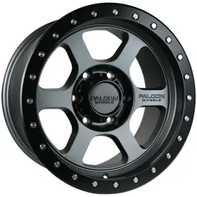 T1-7983-12-mgn Falcon Off-road Wheels Rim T1 17x9 6x139.7 Et-12 106.3cb Matte Gunmetal With Black Ring