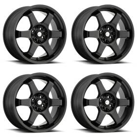 Focal 421-7703b 42 Set 4 17 Inch 421b X Satin Black 17x7.5 Wheels 4x100 4x4.5 42mm Rims