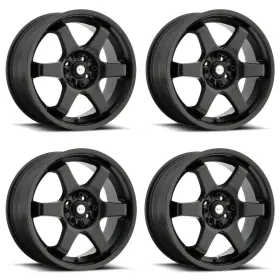 421-7703b Focal 42 Set 4 17 Inch 421b X Satin Black 17x7.5 Wheels 4x100 4x4.5 42mm Rims