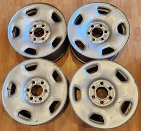 Ford 4l3z1015ca Set Of 4 17 Inch F-150 Factory Oem Silver Steel Rims 17x7.5 2004-2014 6x135