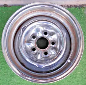 14x6jk Ford - Fomoco Vintage Ln 8 63 14 Inch X 6 Chrome Reverse Wheel. 5 Lug 4.5