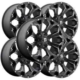 D54622202647 Fuel 5 D546 Assault 22x12 5x4.5 Inch /5x5 -44mm Black/milled Wheels Rims 22