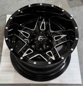 D55420205747 Fuel D554 Full Blown Gloss Black Milled 20x12 5x5 / 5x5.5 -44mm Bl1
