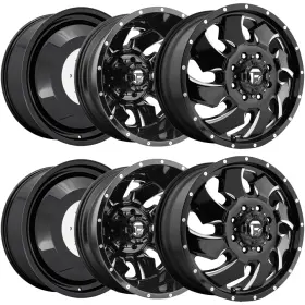 D57420828d35-6 Fuel Set Of 6 20 Inch D574 Cleaver Dually 8x6.5 Black/milled Wheels Rims D57420828d35-6 Fuel Set Of 6 20 Inch D574 Cleaver Dually 8x6.5 Black/milled Wheels Rims